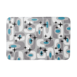 Alfombrilla De Baño Patrón de resumen cósmico moderno Retro Mid Centur