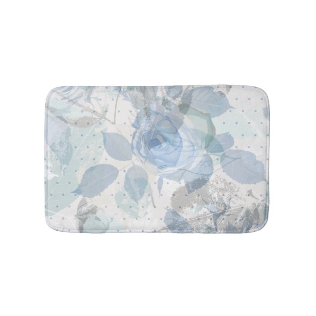 Alfombrilla De Baño Patrón de Rosas azules (Anverso)