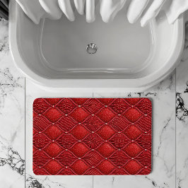 Alfombrilla De Baño Patrón de San Valentín Rojo Art Deco Glam