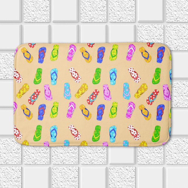 Alfombrilla De Baño Patrón de sandalias Flip Flop Cute Beach House (Subido por el creador)