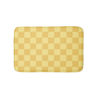 Alfombrilla De Baño Patrón de tablero de ajedrez amarillo