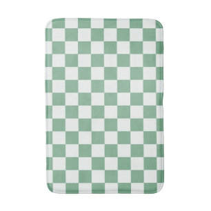 Alfombrilla De Baño patrón de tablero de ajedrez de niebla de eucalipt