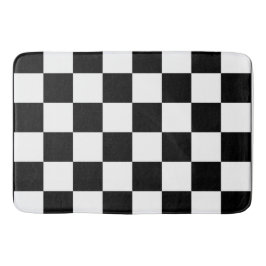 Alfombrilla De Baño Patrón de tablero de ajedrez en blanco y negro
