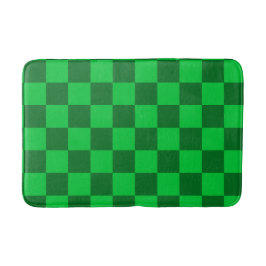 Alfombrilla De Baño Patrón de tablero de ajedrez verde de dos tonos