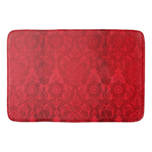 Alfombrilla De Baño Patrón de terciopelo rojo de William Morris