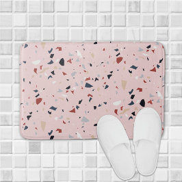 Alfombrilla De Baño Patrón de Terrazzo Abstracto Moderno de Mitad de S