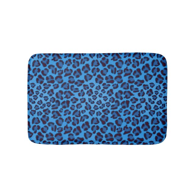 Alfombrilla De Baño patrón de textura de leopardo azul (Anverso)