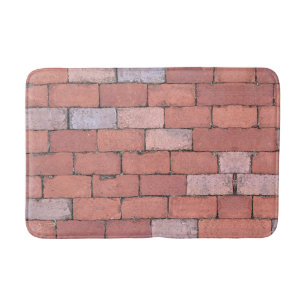 Alfombrilla De Baño Patrón de textura de piso de ladrillo rojo divert
