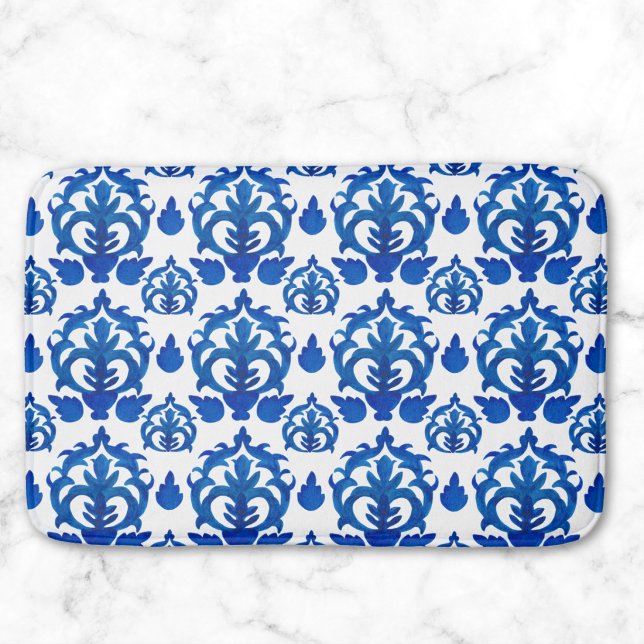 Alfombrilla De Baño Patrón de Toile Francés Azul (Subido por el creador)