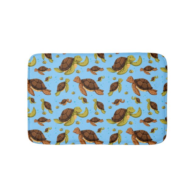 Alfombrilla De Baño Patrón de tortugas marinas (Anverso)