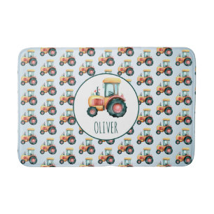 Alfombrilla De Baño Patrón de tractor amarillo lindo personalizado