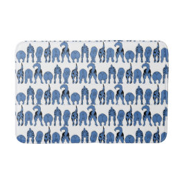 Alfombrilla De Baño Patrón de Traseros de Perro Azul