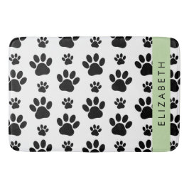 Alfombrilla De Baño Patrón de traza, garras de perro, negro y blanco, 