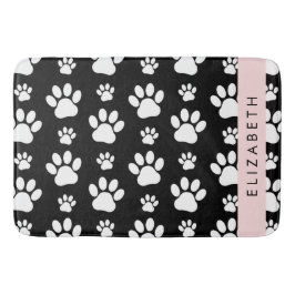 Alfombrilla De Baño Patrón de traza, garras de perro, negro y blanco, 