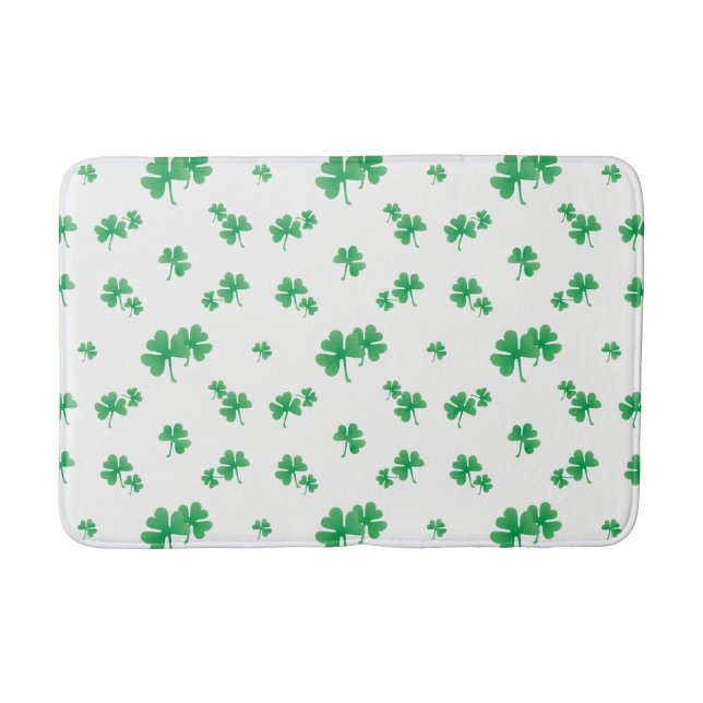 Alfombrilla De Baño Patrón de trébol irlandés verde gradiente (Anverso)