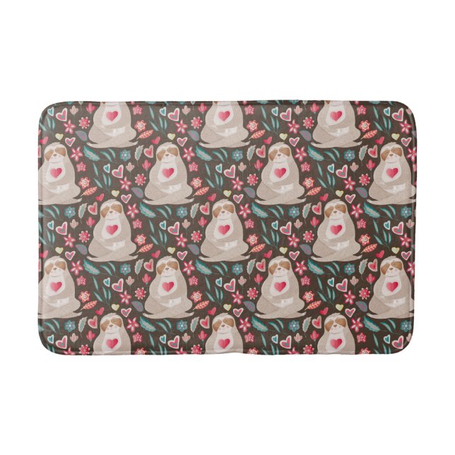 Alfombrilla De Baño Patrón de Valentine Sloth (Anverso)