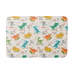 Alfombrilla De Baño Patrón de viaje de dinosaurios para niños