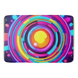 Alfombrilla De Baño Patrón de vórtice de círculo de neón