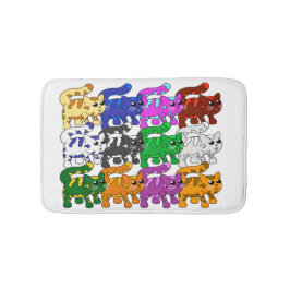 Alfombrilla De Baño Patrón De Xmas Cuadros Gatito