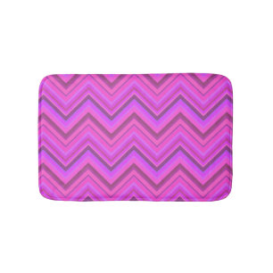 Alfombrilla De Baño Patrón de zigzag de rayas rosas