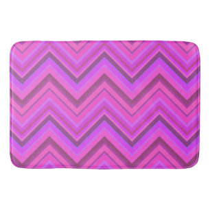 Alfombrilla De Baño Patrón de zigzag de rayas rosas