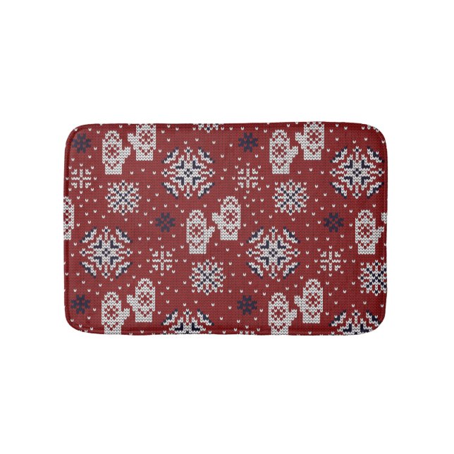 Alfombrilla De Baño Patrón decorativo de Navidades de invierno de punt (Anverso)
