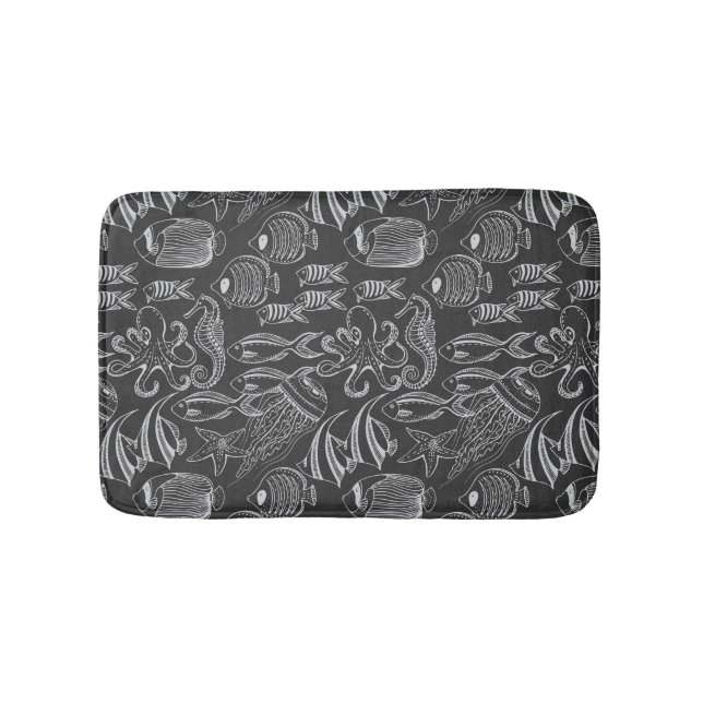 Alfombrilla De Baño Patrón del Mar Negro (Anverso)