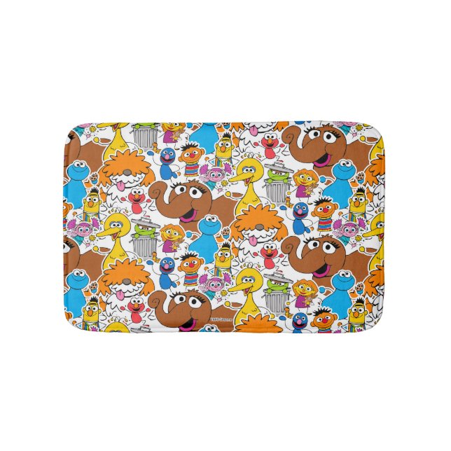 Alfombrilla De Baño Patrón Doodley de Plaza Sésamo (Anverso)