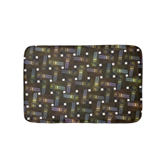 Alfombrilla De Baño Patrón egipcio de onda cruzada, (Anverso)