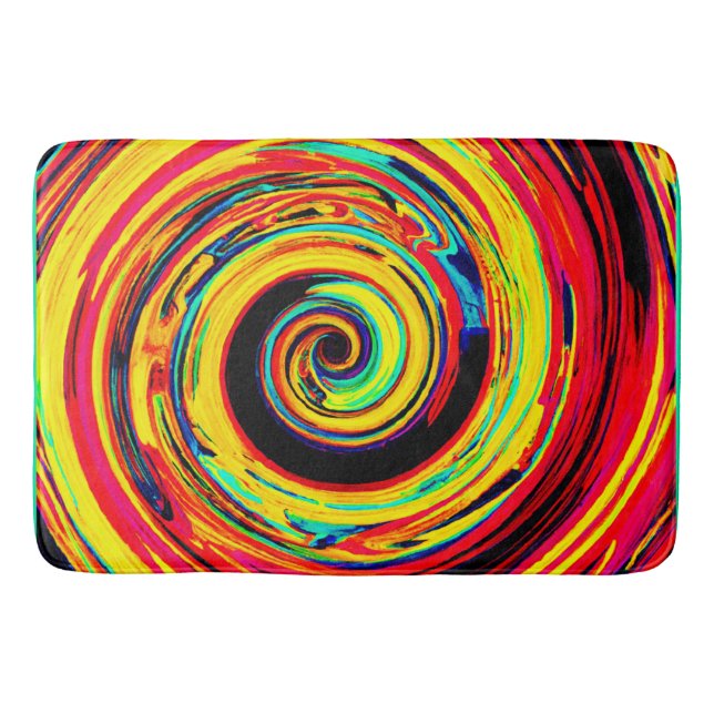 Alfombrilla De Baño Patrón espiral colorido brillante (Anverso)