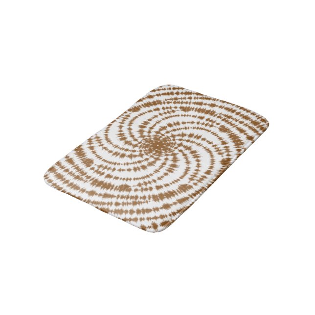 Alfombrilla De Baño Patrón espiral de terracota boho tinte (Angular)