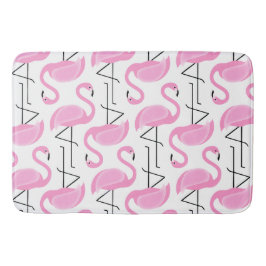 Alfombrilla De Baño Patrón Flamingo Rosa Girly Simple Moderno