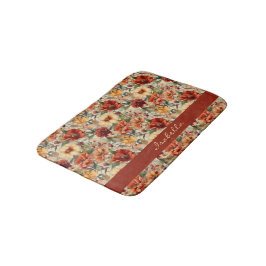 Alfombrilla De Baño Patrón floral acuarela Personalizado de moda