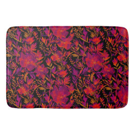 Alfombrilla De Baño Patrón floral al rojo vivo