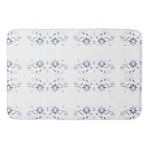 Patrón floral azul y blanco desvanecido