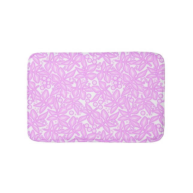 Alfombrilla De Baño Patrón floral blanco rosado (Anverso)