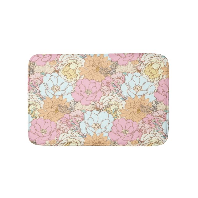 Alfombrilla De Baño Patrón floral colorido (Anverso)