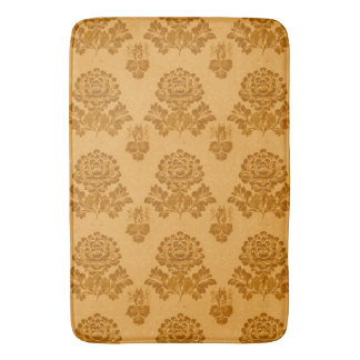 Alfombrilla De Baño Patrón Floral de Damasco Dorado