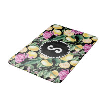 Patrón floral de lemones y tulipanes | Monograma d