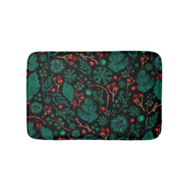 Alfombrilla De Baño Patrón floral de Navidades de acuarela | Mat de ba