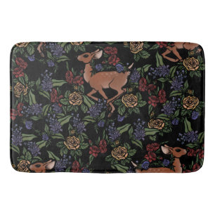 Alfombrilla De Baño Patrón floral Deer Fawn