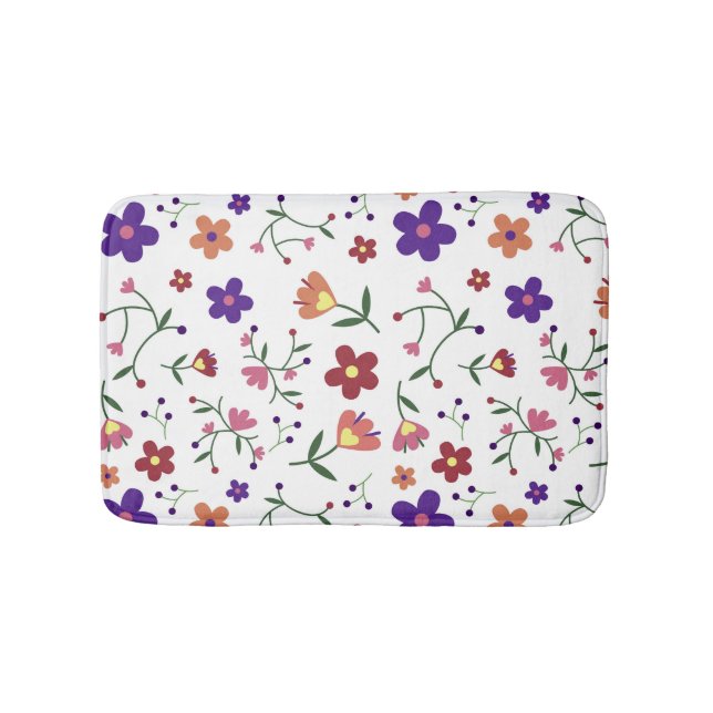 Alfombrilla De Baño Patrón floral dibujado a mano (Anverso)