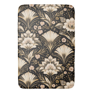 Alfombrilla De Baño Patrón floral estilo abanico Art Deco