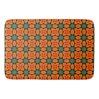 Alfombrilla De Baño Patrón floral geométrico marroquí bohemio