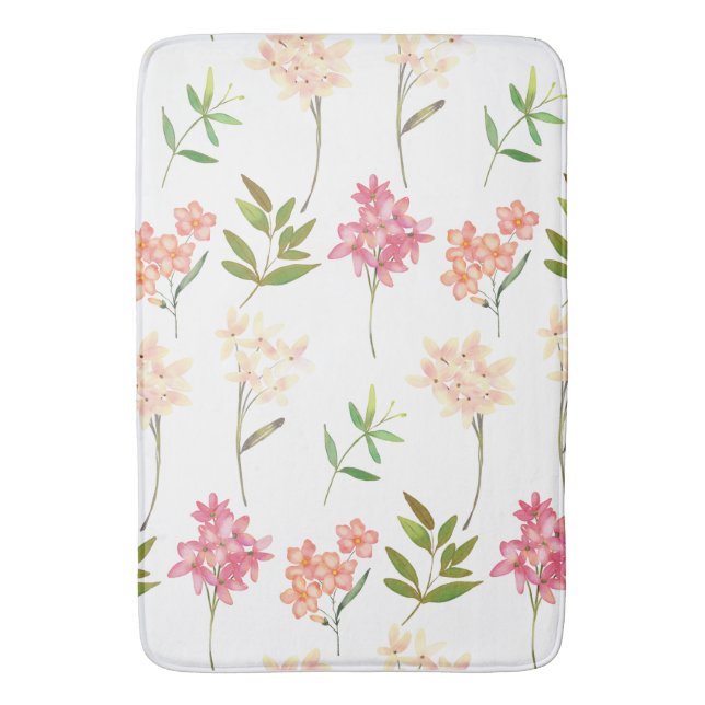 Alfombrilla De Baño Patrón floral moderno | Botánico de moda (Frente vertical)