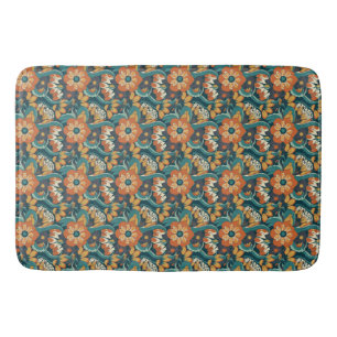 Alfombrilla De Baño Patrón floral retro