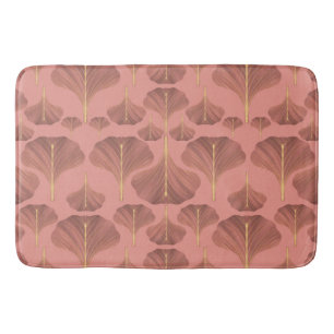 Alfombrilla De Baño Patrón floral rosado de Ginkgo