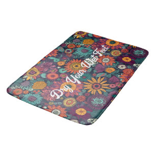 Alfombrilla De Baño Patrón floral, un ramo de flores coloridas