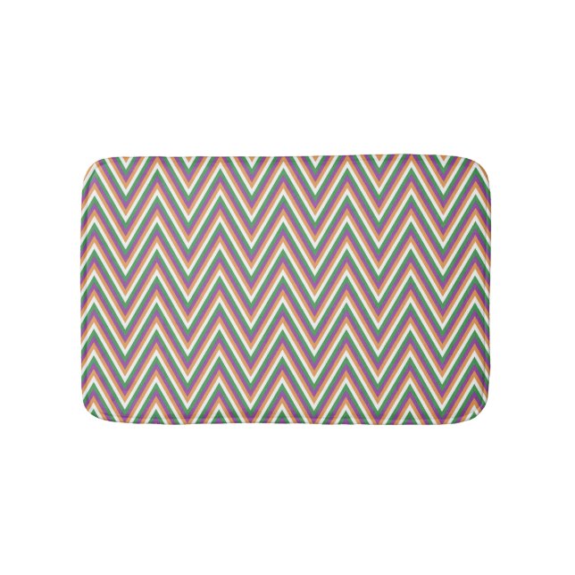 Alfombrilla De Baño Patrón fresco de Chevron retro (Anverso)