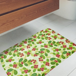 Alfombrilla De Baño Patrón Fruta de Cranberry Festial, Verde